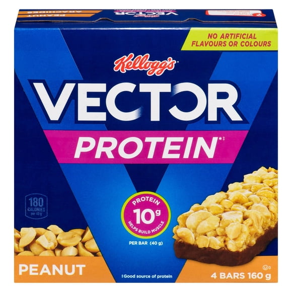 Kellogg's Vector Protein bars, Peanut Box of 4 Bars