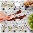 thumbnail image 6 of Football and Hexagon Gray Pattern Round Tablecloth 70"x70", Wrinkle Resistant Wipeable Table Cover for Kitchen Dining Room Picnic Patio and Party, 6 of 6