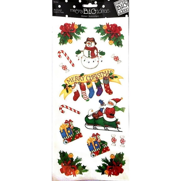 me & my BIG ideas Christmas Stickers, 30 Count