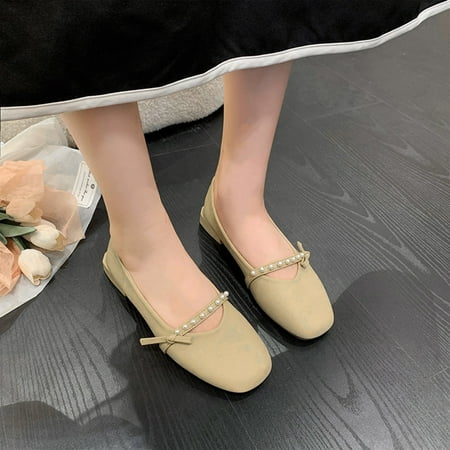 

PEASKJP Golf Shoes Thick Bottom Loafer Round Head Casual Slip On Shoes for Women Non-Slip Gym Sneakers for Women Khaki 7.5