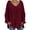 Wine, variant on Fesfesfes Women Sweaters Casual Loose Solid Color V-Neck Pullover Tops Long Sleeve Sweater Tops Blouse Tops on