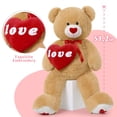 thumbnail image 2 of Oso de peluche gigante MaoGolan de 130 cm con almohada en forma de corazón rojo, 2 of 6