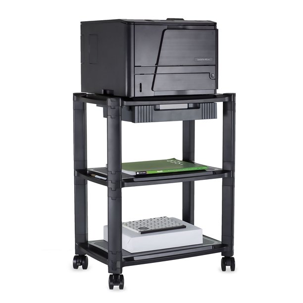 MountIt! Printer Stand With Wheels And Drawer Rolling Printer Cart
