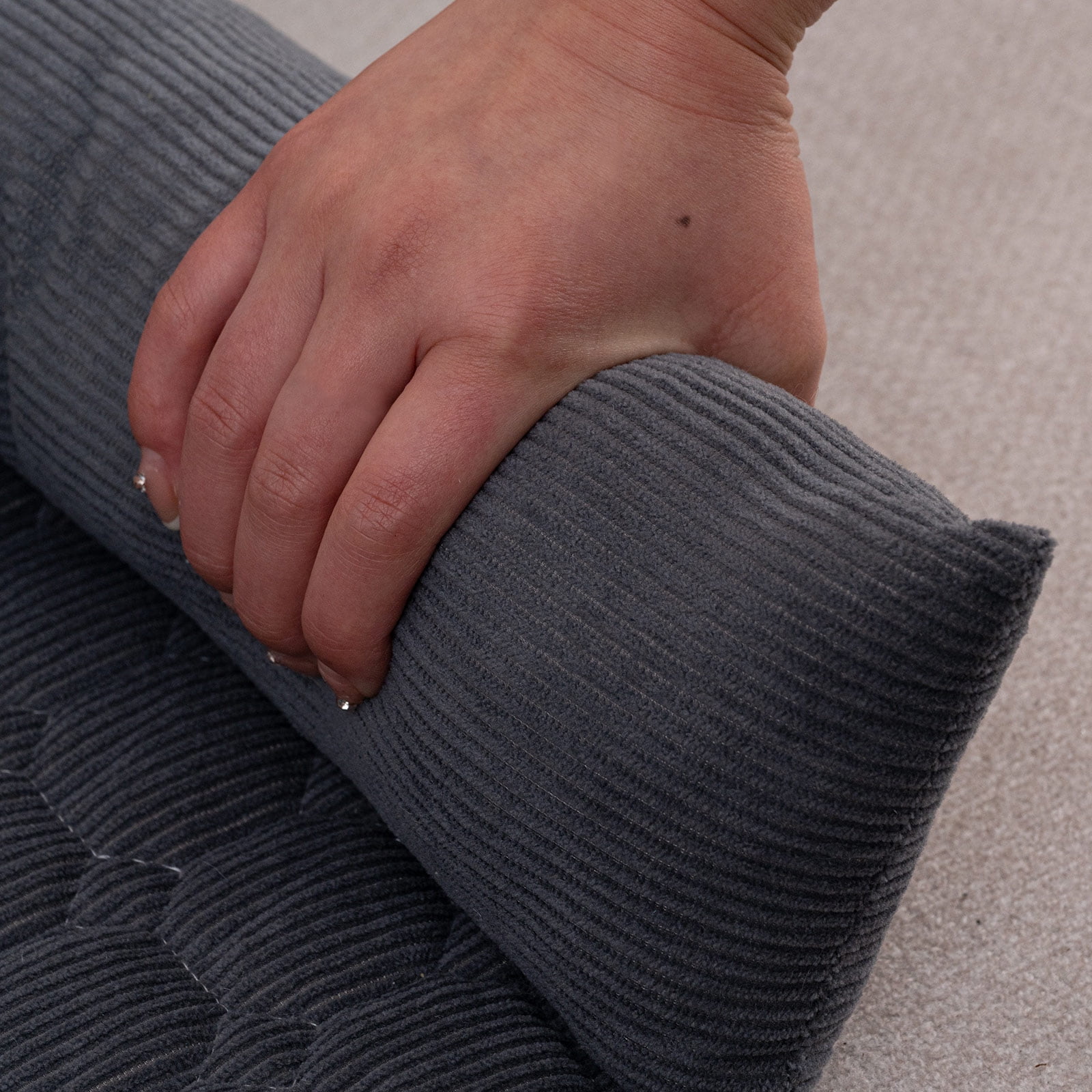 Eurhowing Dog Couch Cover 36"x36", Corduroy Dog Bed Mat for Couch with 3 Side Dog Pillow, Washable Sofa Cover Pet Furniture Protector for Dogs&Cats, Dark Gray