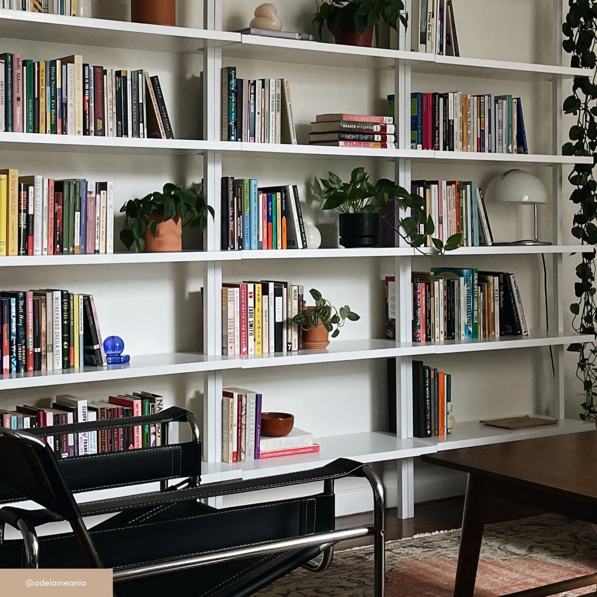 Nathan James Theo 6-Shelf Tall Bookcase Wall Mount Bookshelf White Wood with White Metal Frame White