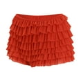 thumbnail image 6 of adviicd Women Y2k Lace Splice Shorts Layered Bloomers Ruffle Lace Trim Pumpkin Pants Elastic Waist Mini Short Pants Red, S, 6 of 7