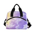 thumbnail image 2 of Lunch Bag Portable Crossbody Meal Bag Cooler Bag Insulated Lunch Bag Food Bag Handheld & Crossbody Design Purple Cloud, 2 of 6