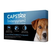 CAPSTAR (nitenpyram) Fast-Acting Oral Flea Treatment for Small Dogs (2-25 lbs), 6 Tablets, 11.4 mg