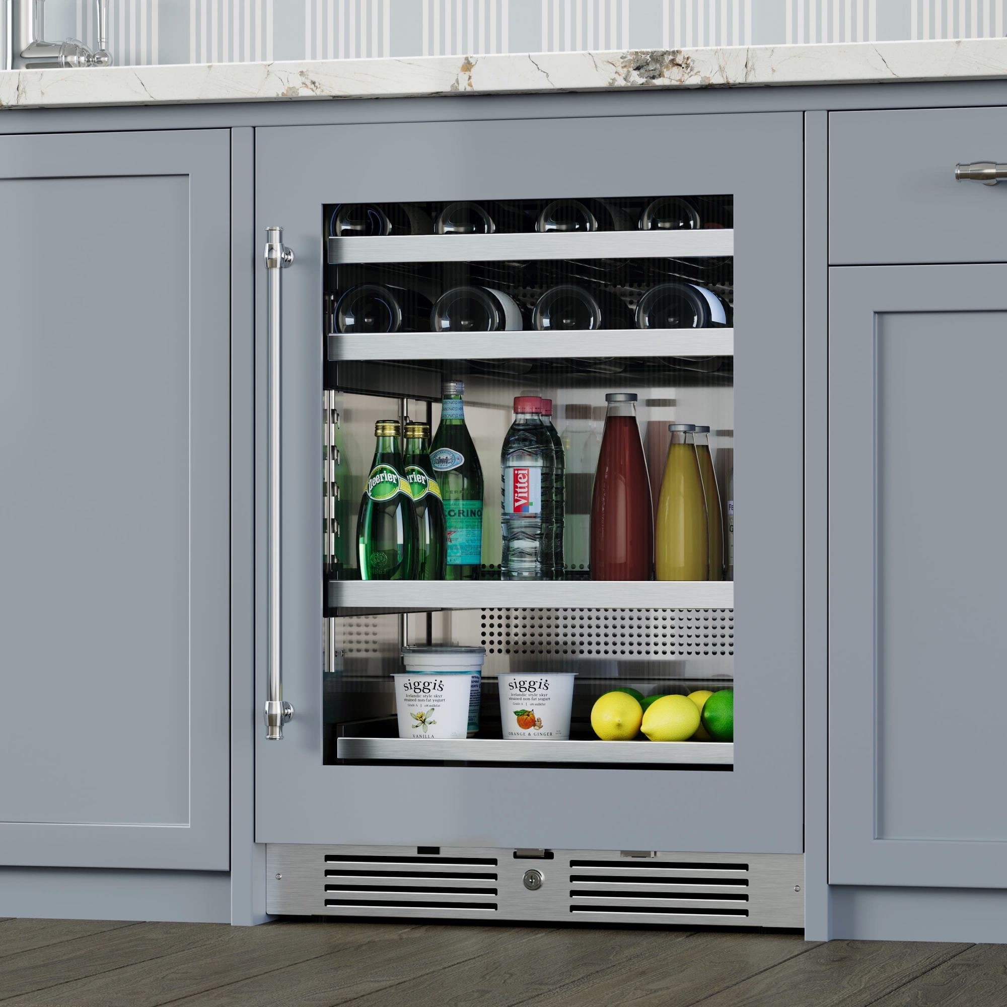 Landmark L3124ui1mgrh 24" Wide 16 Bottle And 70 Can Capacity Beverage Cooler - Stainless