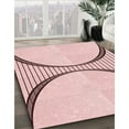 thumbnail image 3 of Ahgly Company Machine Washable Indoor Square Transitional Pink Bubble Gum Pink Area Rugs, 6' Square, 3 of 7