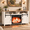 Rustic White, variant on PAPROOS 58" Farmhouse Fireplace TV Stand with 23" Electric Fireplace, Sliding Barn Doors Entertainment Center with Adjustable Storage Shelves, Rustic Black