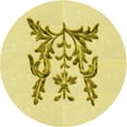 thumbnail image 1 of Ahgly Company Machine Washable Indoor Round Transitional Sun Yellow Area Rugs, 3' Round, 1 of 7