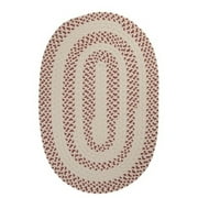 Colonial Mills 28" Red, Beige and White Handmade Braided Stair Tread Rug