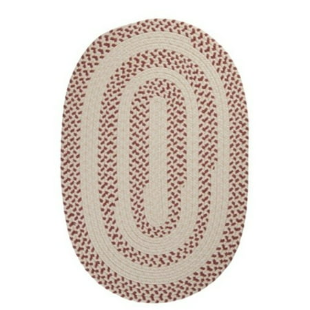 Colonial Mills 28" Red, Beige and White Handmade Braided Stair Tread Rug