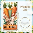 thumbnail image 2 of Cartoon Bunny Easter Bunny Banner Colorful Polka Dots Welcome Display Easter Egg Design Cute Rabbit Carrot Backdrop for Easter Party Spring Celebration Kids Event, 2 of 9