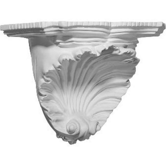Ekena Millwork SH10X06X07SH 10.37 In. W X 6 In. D X 7.37 In. H Architectural Shell Decorative Shelf