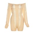thumbnail image 3 of Monos De Punto Monos de ganchillo para mujer Ropa de fiesta nocturna con cuello oblicuo sin espalda (Beige L) Cgtredaw para Mujer Beige T L, 3 of 6