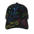 thumbnail image 3 of Baseball Caps Mesh Dad Snapback Outdoor Hats for Men Women, Line Art Fish Silhouettes Japanese, 3 of 7