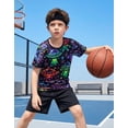 thumbnail image 3 of Aideaone 2-Pack Boys Shirts 3D Print Graphic T-Shirts Short Sleeve Kids Casual Tees Tops Size 7-14 Years, 3 of 7