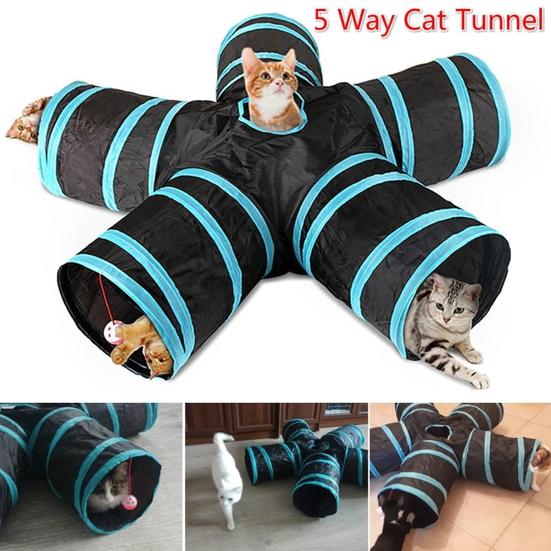 Cat Tunnel 5 Way Pet Play Tunnel Collapsible Tunnel Toy for Cats Dogs
