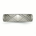 thumbnail image 3 of Titanium Criss-cross Design 6mm Brushed and Polished Band Ring 12 Size, 3 of 6