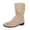 Khaki, variant on Women Fall Boots Round Toe Thickened Velvet Solid Color Boots Casual Versatile Breathable Fall Winter Comfortable Thick-Soled Warm Snow Boots