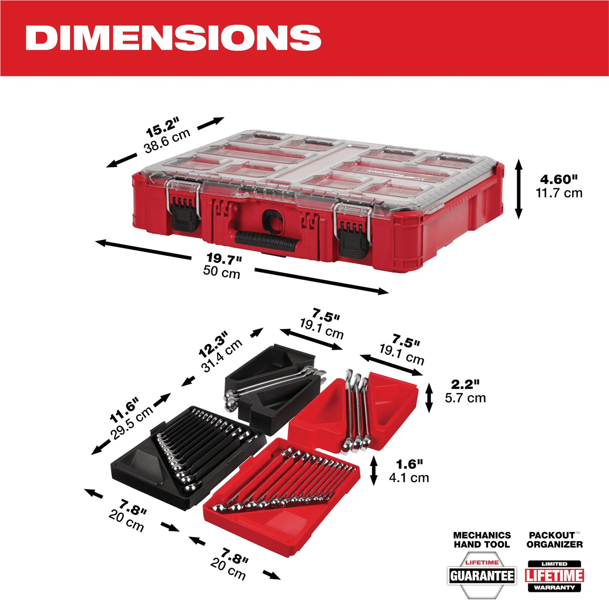 Milwaukee 48-22-9485 Metric & SAE Combo Wrench Set with PACKOUT Organizer