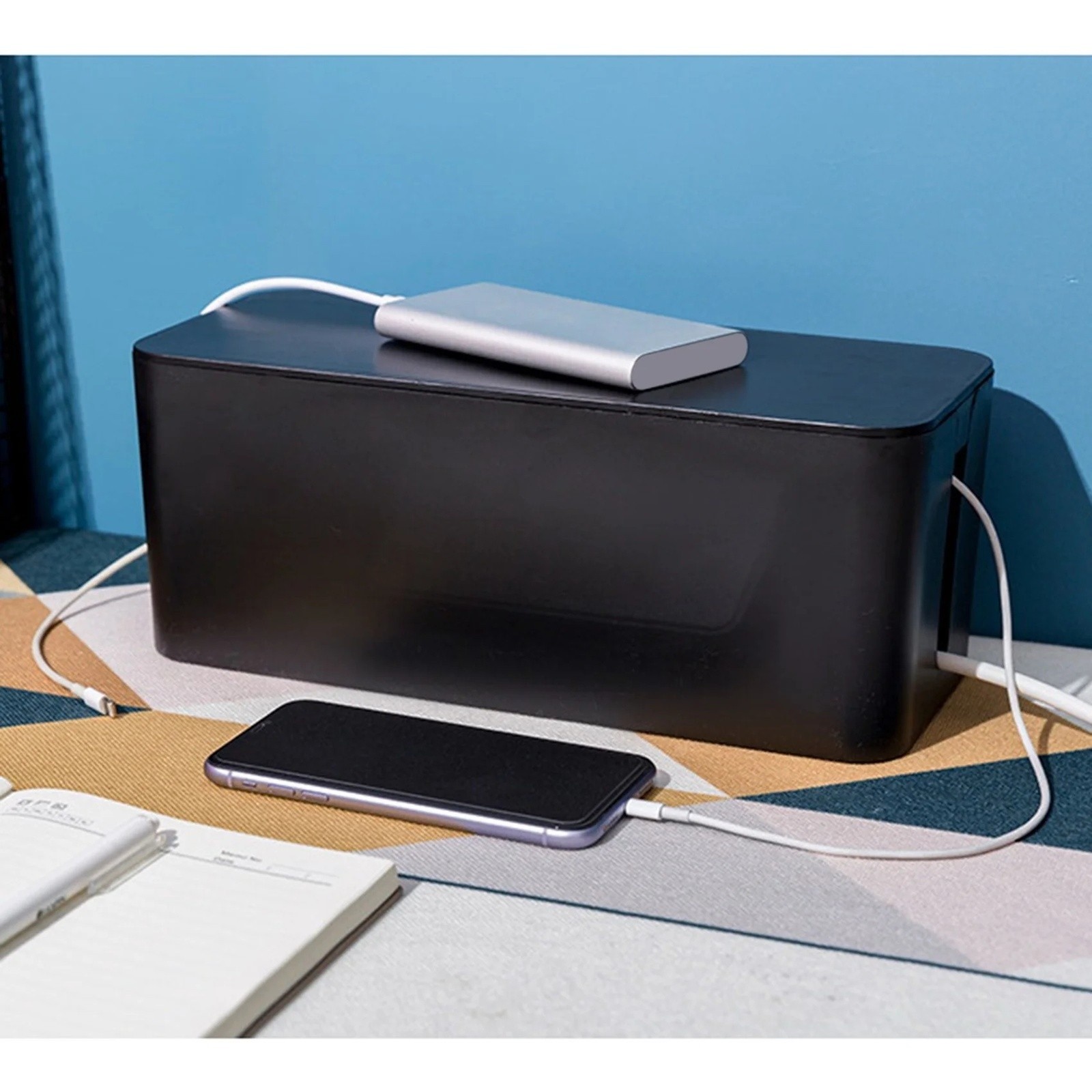 Kjfeif 16 Inch Cable Management Cord Cover Wire Hider Box Concealer Organizer Protector System for Home Theater Entertainment Center Office School