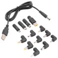 thumbnail image 1 of Cable de AlimentacióN USB una CC Carga Universal con 13 Adaptadores Conectores Enchufe Intercambiables, 1 of 5
