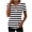 Black, variant on Women's Striped Zip Neck T-Shirt, Casual Loose Fit Short Sleeve Top, High Street Fashion Basic Tee, Breathable Everyday Wear for Women