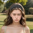 thumbnail image 2 of Unique Bargains 1 Pc Headband Wide Lace Design Hairband for Women Black, 2 of 5