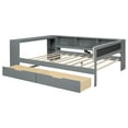 thumbnail image 6 of Euroco Wood Full Size Platform Bed with Desk and Shelves, Drawers and USB Charging for Kids Teens, Gray, 6 of 9