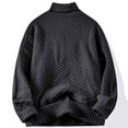thumbnail image 4 of Miluxas Men's Stripe Knit Sweater, Crew Neck Pullover, Casual Long Sleeve Winter Warm Knitted Fashion Top Black, 4 of 4