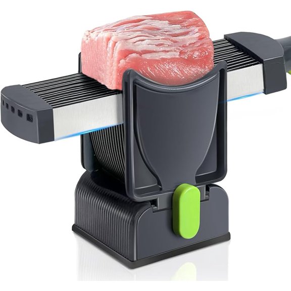 Fresh Meat Slicer - Thickness Adjustable 2 or 4 mm 17 IN 1 Stainless Steel Manual Meat Slicer Set for Fresh Meat Slicing Shredding Food Cutter for Beef Pork Mutton Home Cooking BBQ Hot Pot