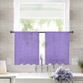 thumbnail image 3 of Lavender Burlap Texture Semi Sheer Curtains 45 Inch Length 2 Panels Set, Farmhouse Vintage Lavender Sheer Kitchen Curtain Privacy Voile Window Curtain for Living Room Bedroom Rod Pocket Drapes, 3 of 7