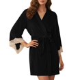 thumbnail image 1 of Lixiuxyad Soft Velvet Cozy Sleep Robe,Black, 1 of 6