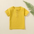 thumbnail image 4 of Birdeem Haut à Manches Courtes pour Enfants Garçons Filles Mode Confortable Couleur Unie Bouton Col Rond, 4 of 9