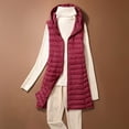 thumbnail image 2 of Dazajoo Womens Puffer Vests Lightweight Sleeveless Long Quilted Jacket with Hood Winter Warm Down Coats,Wine,M, 2 of 9