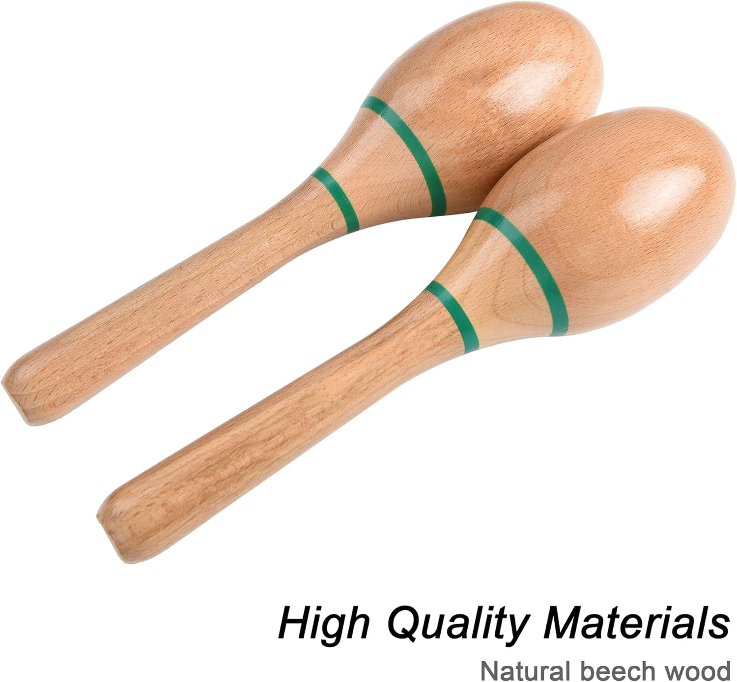 ABPETE Professional Wooden Rumba Shakers Hand,Percussion Rattles Latin Musical Instrument with Clear Salsa Rhythm for Adults Kids Party Game Playing, Set of 2