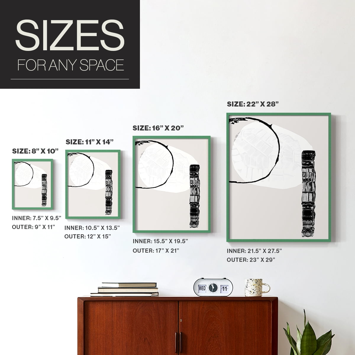 Zen Shapes II Framed Print - Solid Wood in Single Picture Frame Solid Wood 2 Framed Print