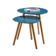 thumbnail image 1 of Convenience Concepts Tables d'Appoint Gigognes Oslo, Bleu / Naturel, 1 of 2