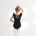 thumbnail image 2 of ‌LYMAYTER Ballet Leotards for Girls Ruffled Sleeve Bodysuit Summer Short Sleeve Dance Practice 3-11Y, 2 of 8