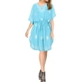 thumbnail image 4 of HAPPY BAY Women's Summer Loungewear Solid Casual Relaxed Caftan Knee Length Cover Up Dresses for Women 2X-3X Sky, Embroidery, 4 of 6