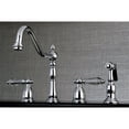 thumbnail image 4 of Kingston Brass KB1791WLLBS Wilshire Widespread Kitchen Faucet with Brass Sprayer, Polished Chrome, 4 of 5