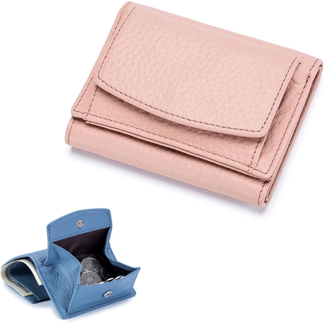 2025 New Genuine Leather RFID Blocking Card Holder Organizer Pocket Mini Wallet, Unisex Anti-Credit Card Fraud Folding Mini Wallet