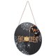 thumbnail image 4 of Letrero de bienvenida con diseño de telaraña, de madera, para colgar en la puerta, ideal para reuniones familiares de Halloween, con lazo negro incluido., 4 of 14