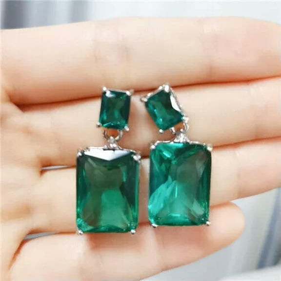 HOOUN 925 Silver Filled Stud Earring Wedding Jewelry Gorgeous Cubic Zircon Earring-Style 8