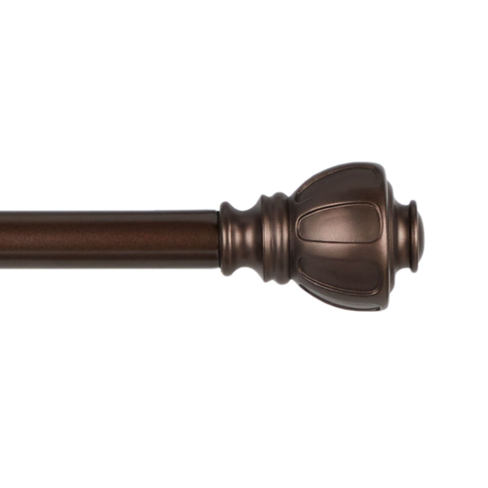 Exclusive Home Ronaldo 1' Window Curtain Rod and Finial Set, Adjustable 66'-120', Oil Rubbed Bronze