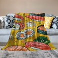 thumbnail image 2 of Shiartex  Ramen Blanket Cute Ramen Noodle Soup Japanese Food Yellow Blanket Throw for Kids Adults, Ramen Decor Ideas, Soft Lightweight Flannel Blankets for Bedroom Living Room White, 2 of 6