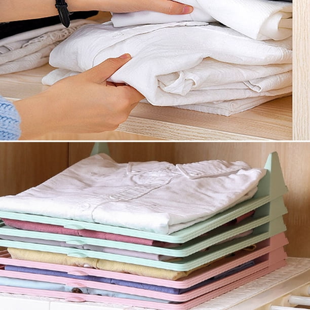 TABLETREANDS 3Ud Doblador De Ropa De Plástico Ligero En Verde Claro Para Camisetas Y Organizador Antirrugas